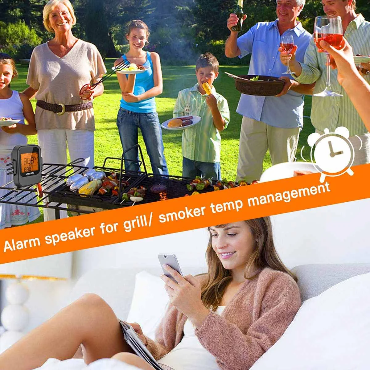 

bluetooth Wireless Smart Meat Thermometer Cooking BBQ 6 Probes bluetooth/WiFi For IOS Android For Home