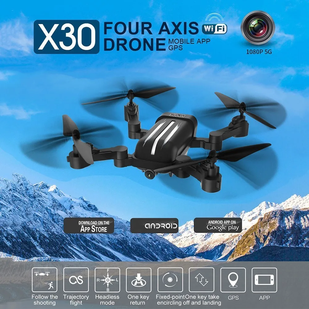 

BAYANGTOYS X30 RC Drone 2.4G With 8MP 5G 1080P WiFi FPV HD Camera GPS Drone Aircraft Folding Remote Control Dron Children Toys
