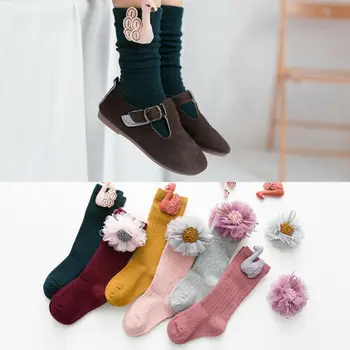 

Cute Flowers Fashion Comfortable Solid Cotton Fashion Cute Baby Toddler Girl's Boy's Soft Warmer Leg Knee Long Socks