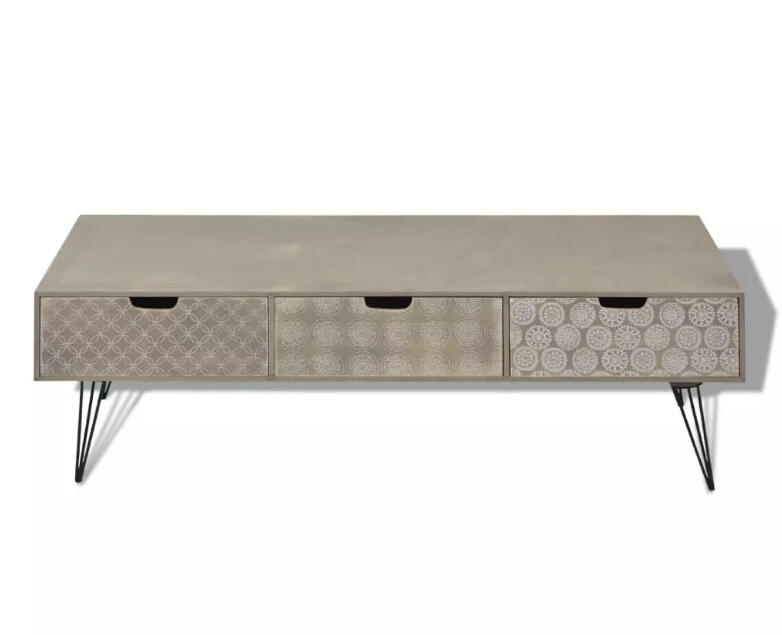 VidaXL التلفزيون مجلس الوزراء مع 3 أدراج 120x40x36 cm رمادي