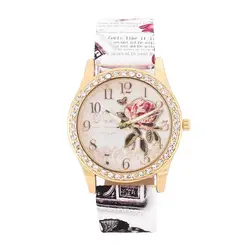 Часы превосходного качества Для женщин Diamond Dial часы Мода позолоченная кварц-часы Очаровательная Роза наручные часы подарок Relogio Feminino
