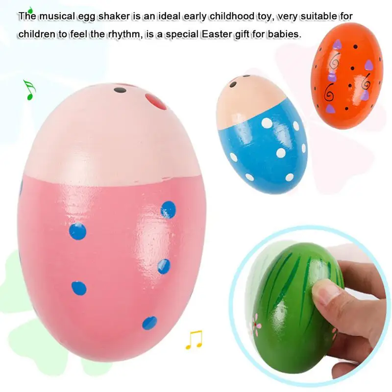 Egg Shakers 6pcs/set Kids Wooden Music Toys
