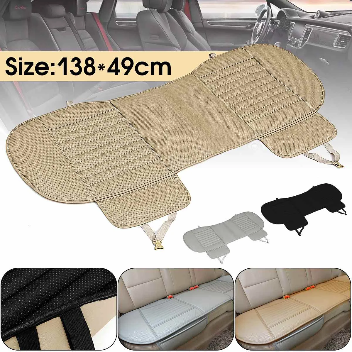 

Universal Car Seat Cover PU Leather Auto Rear Seat Cushion Protector Pad PU 138*49cm Mat Keep Clean For Most Car Car Interior
