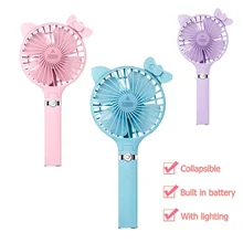Перезаряжаемый Удобный вентилятор портативный ручной светодиодный фонарик вентилятор складной USB зарядка Электрический вентилятор охлаждения для наружного кемпинга