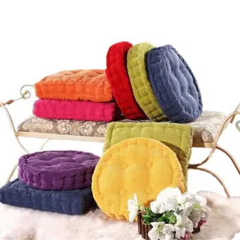 

Chair Cushion Increased Beautiful Buttocks Student Office Chair Pad Thick Solid Color Round Corduroy Tatami Mat Fat Pad