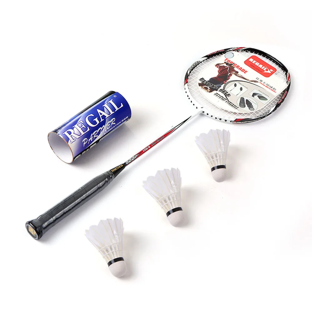 

Ultralight Carbon Fiber Badminton Racket Set Baminton Racquet and Tube of 3 Shuttlecocks Birdies with Cover Bag Badminton Racket
