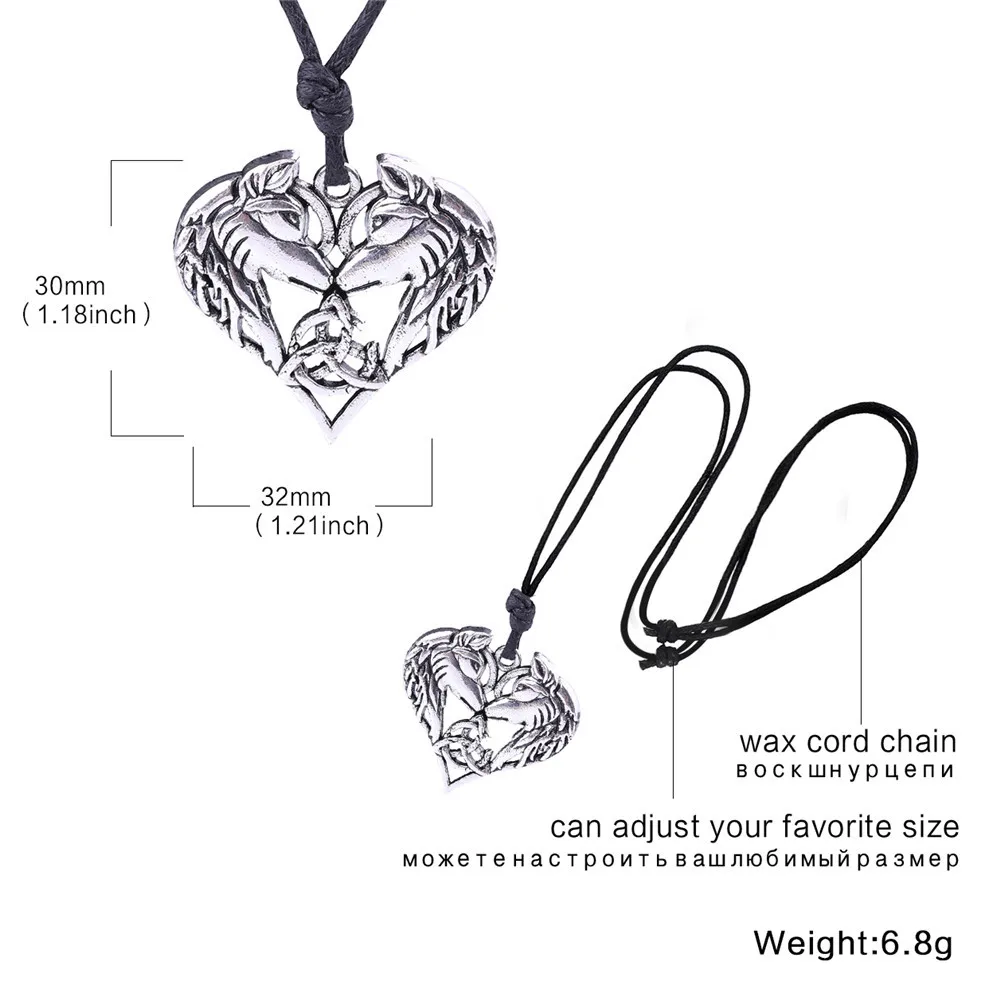 LIKGREAT кельтские узлы двойная подвеска с дизайном «волк» ожерелье для мужчин амулет Викинг ожерелье старинные серебряные ювелирные изделия аксессуары