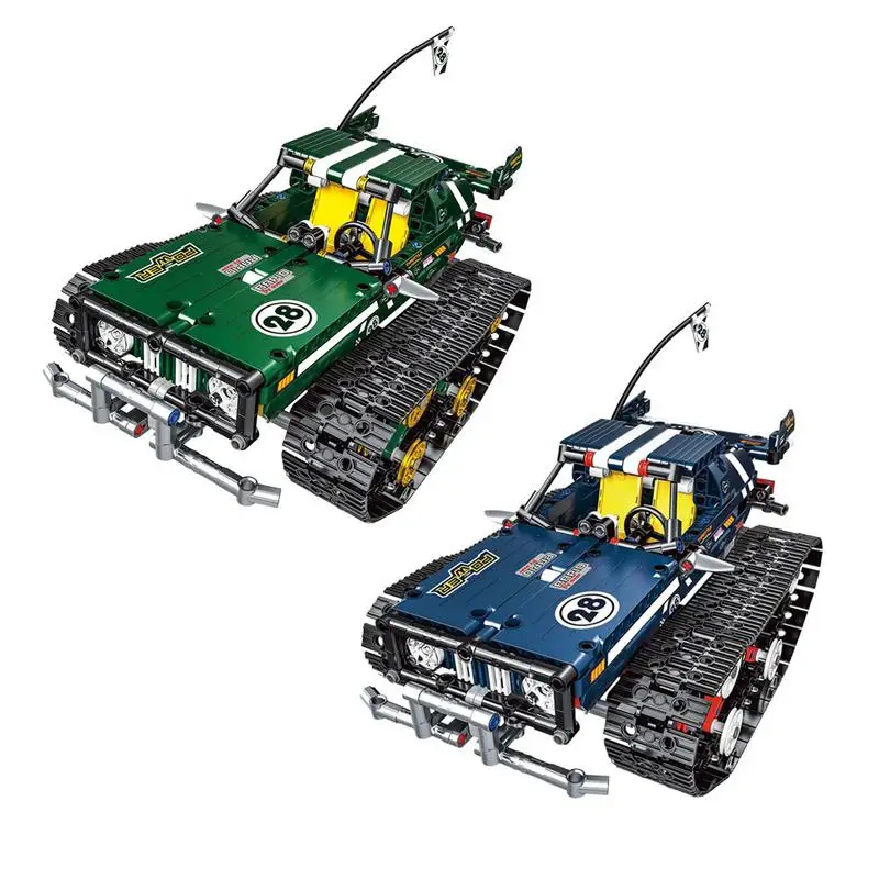 

DIY Building Block Toy Tank Model High Speed Shock Absorbing Crawler Type Remote Control Tank Toy For Children's Gifts