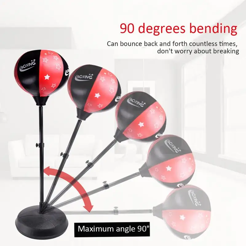 Adjustable Fitness Boxing Punch Pear Speed Ball Relaxed Boxing Bag Speed Bag For Kids Kids + Glove + Pump Base Poles