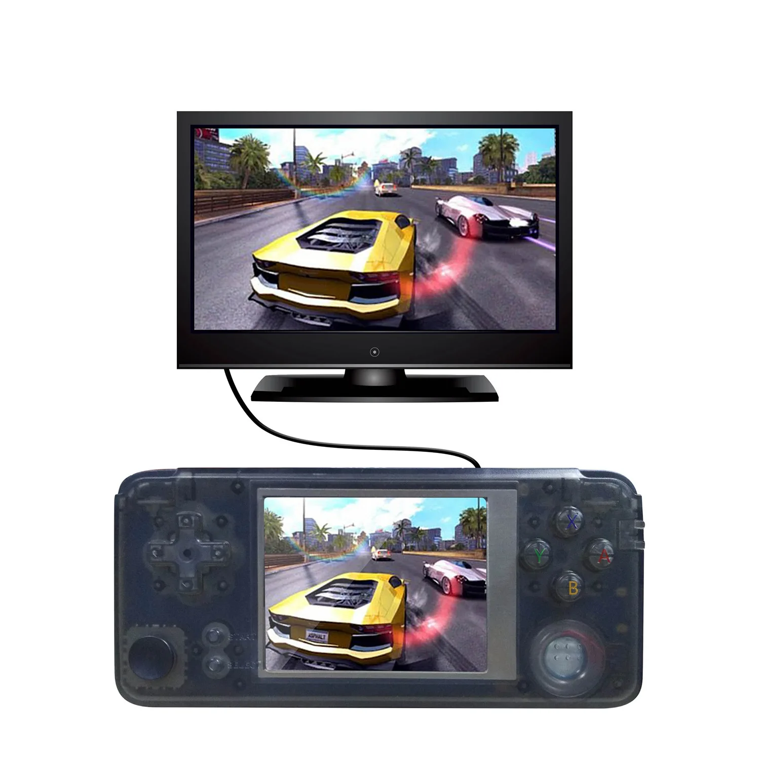 

Powkiddy Retro Handheld Game Console 16GB 3inch Portable Mini Video Gaming Players Built-in 3000 Games With 360 Degree Control