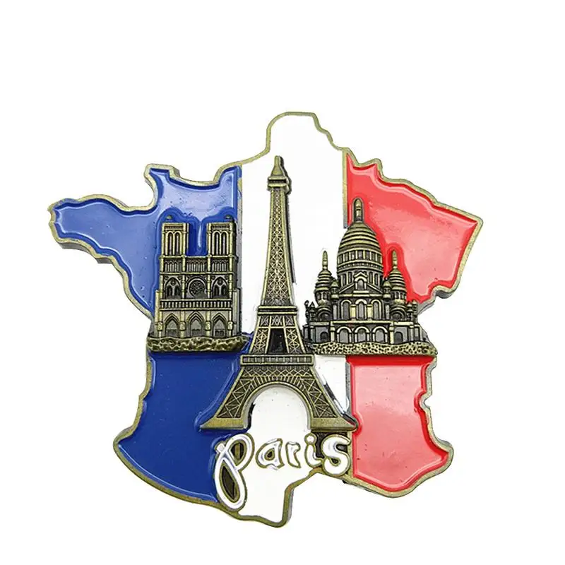 

Innovative 3D Refrigerator Magnet Sticker Resin France Map Fridge Sticker Tourist Souvenir Furniture Refrigerator Decoration