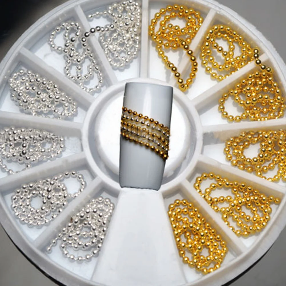 

6cm Stylish Design Nail Art Decoration 3D Gold & Silver Chain Fashion Nail Tips Tools Decor DIY Nail Beauty Accessories
