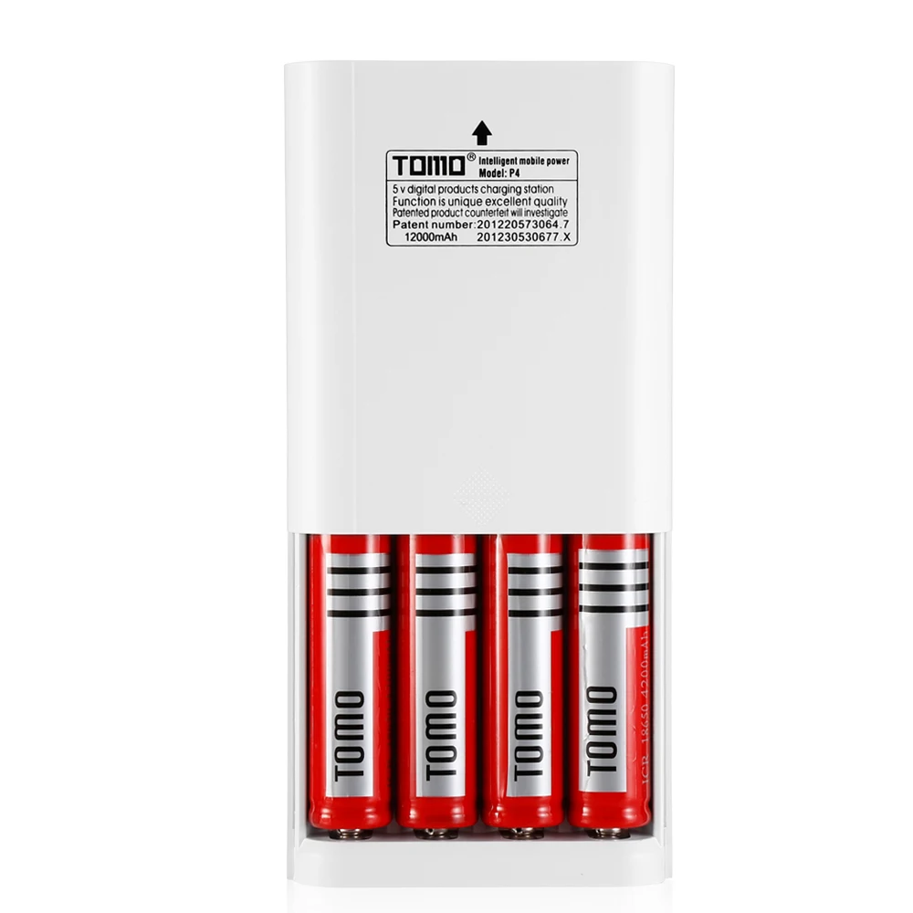 TOMO P4 Мощность банк Зарядное устройство с двумя портами USB чехол для 18650 литий
