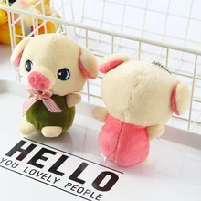 1PCS Big Eyes Bow Tie Pig Cute Plush Toys Bags Accessories Small Pendant  Little stutted Piggy Doll  11cm 2018 NEW YEAR GIRL