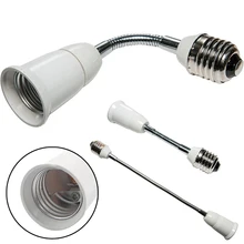 IKVVT 1 шт. E27 для E27 светодиодный лампы Держатель гибкий удлинитель-адаптер с конвертером белый