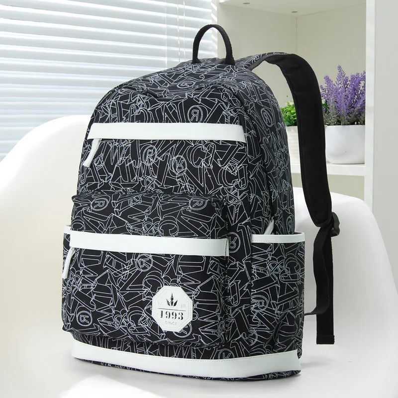 

A School Student Canvas Both Shoulders Package Printing Korean Leisure Time Backpack Men And Women Fashion Tide Will Capacity