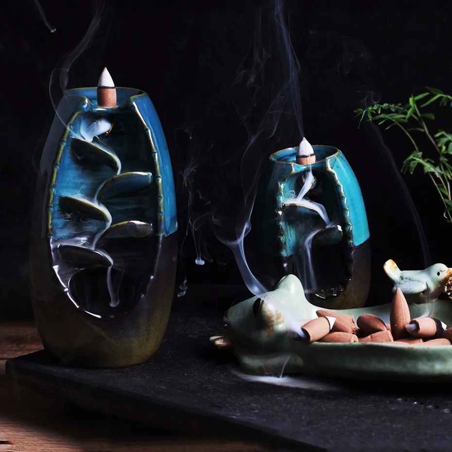 

Free Shipping Incense Burner Ceramic Aromatherapy Furnace Smell Aromatic Home Office Incense Road Crafts Tower Incense Holder