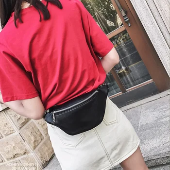 

PU Leather Waist Pack Bag Waterproof Women Belt Messenger Bags Shoulder For Handbags Pack Purses