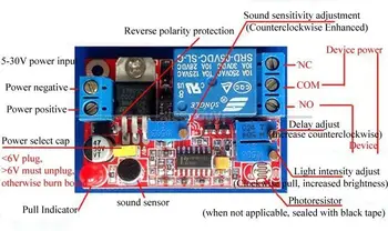 

DC 5V 12V 24V Sound Sensor / Light Control Relay Switch Module Adjustable Delay
