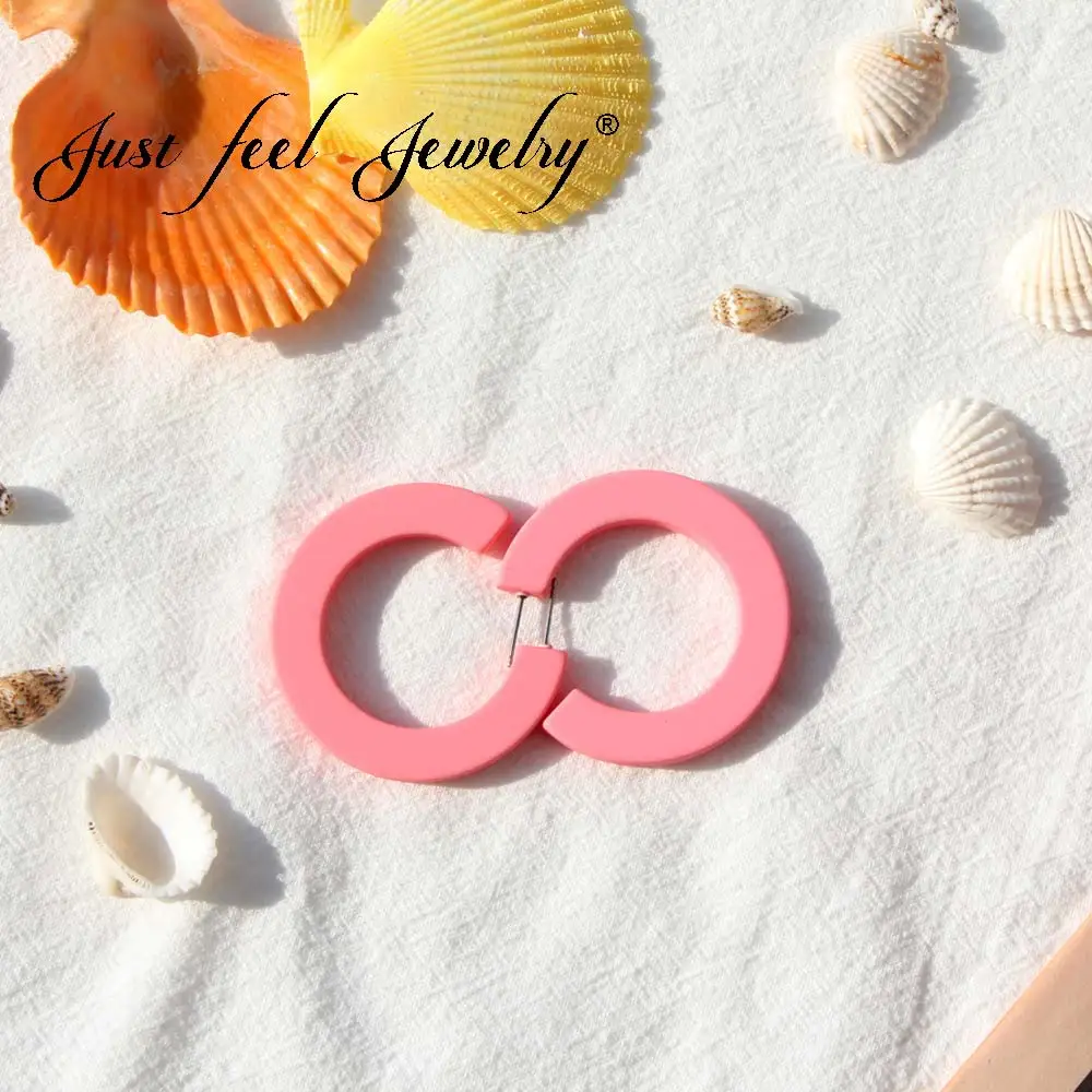 Женские серьги-кольца JUST FEEL корейские акриловые круглые геометрические