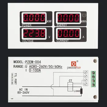 

AC 110V 220V Digital 100A watt power Voltage Current Meter Volt amp Monitor Ammeter Voltmeter Instruments KWh 80-260V