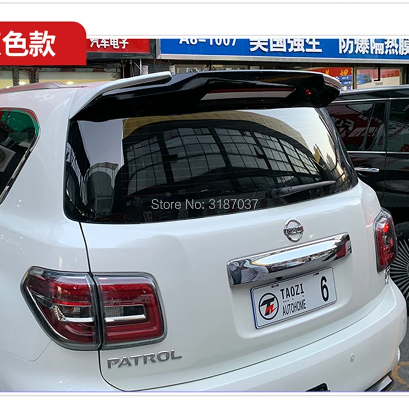 Чехол для Nissan PATROL Y62 2011 2018 АБС пластик черный белый цвет задний спойлер на крыло