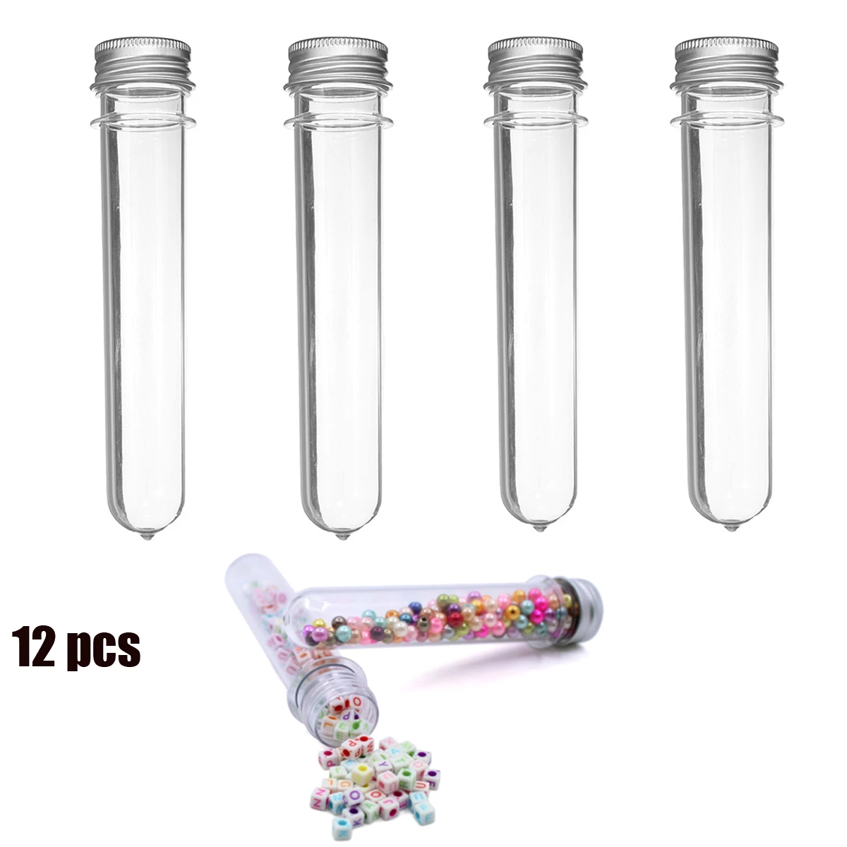 

12pcs Plastic Test Tubes with Screw Caps 40ml Bath Salt Containers