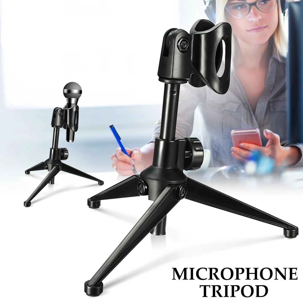 Universal Desktop Desk Table Mic Microphone Clamp Clip Holder Stand