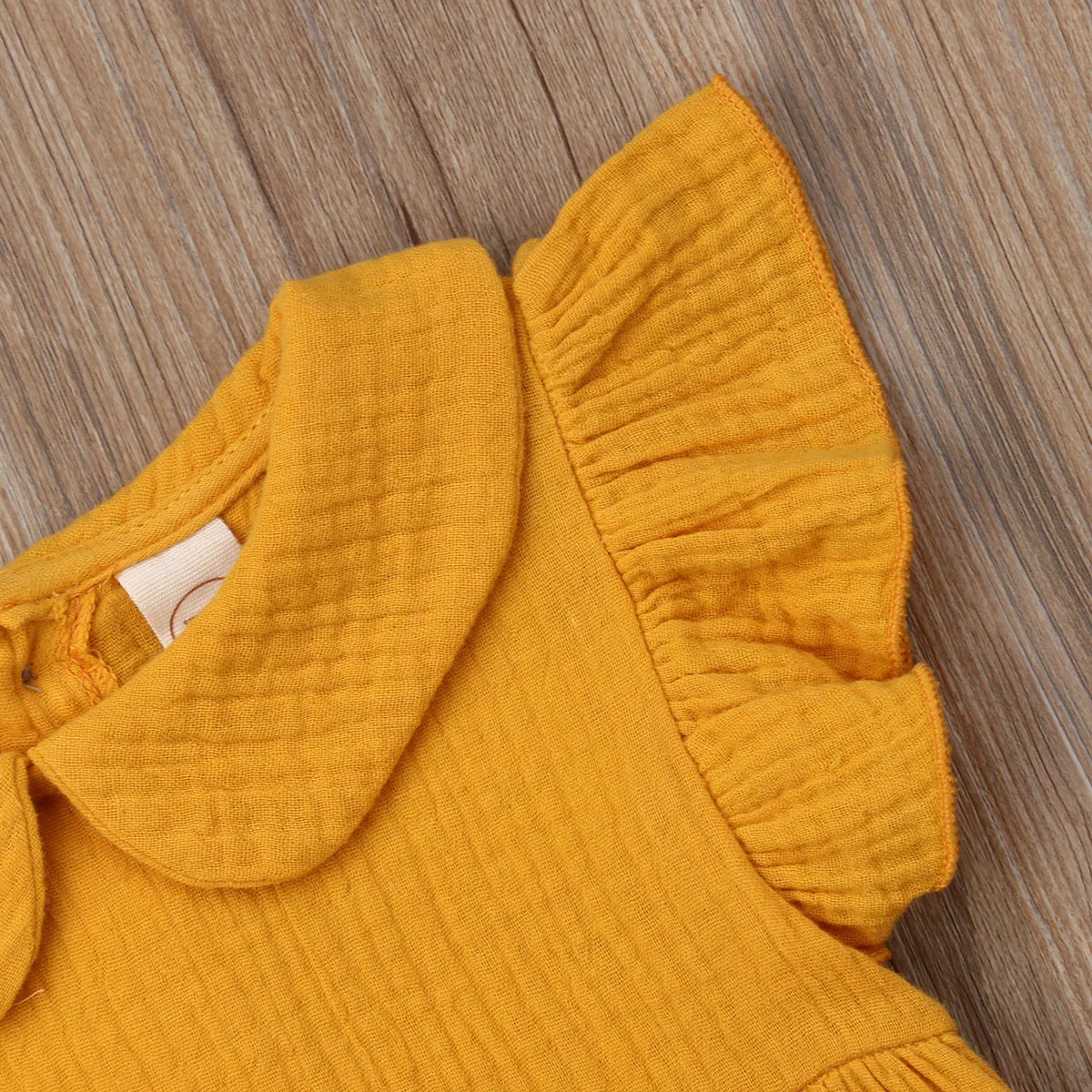 0-24 M لطيف الوليد طفلة الكشكشة أكمام بيتر بان طوق القطن رومبير بذلة ملابس Sunsuit ملابس الأصفر 0-24 M لطيف الوليد طفلة الكشكشة أكمام بيتر بان طوق القطن رومبير بذلة ملابس Sunsuit ملابس الأصفر