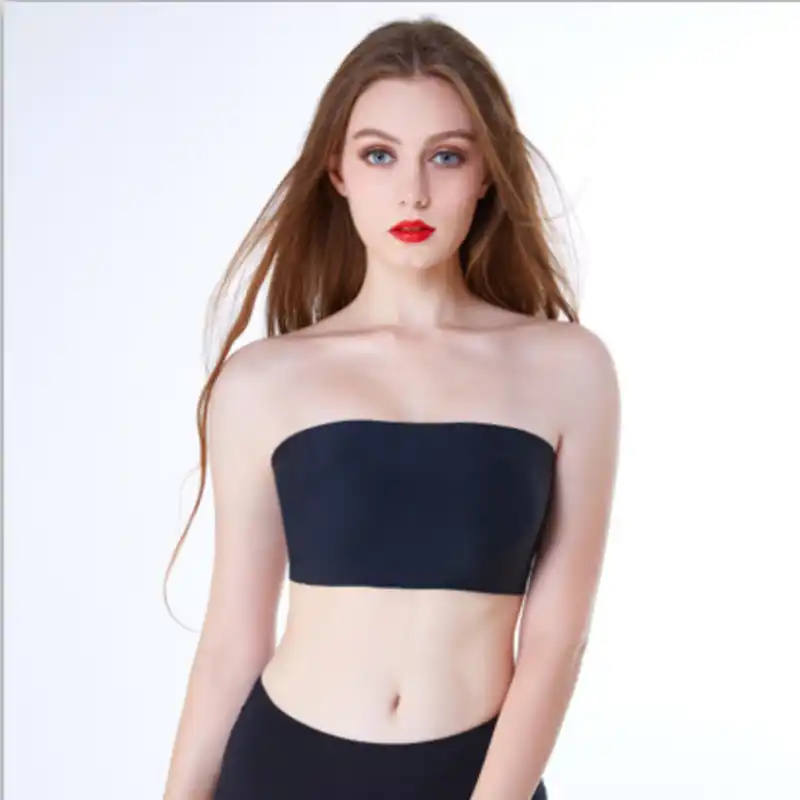 Womens Ice Silk Tube Rendering Bras Underwear Bring Padded Chest