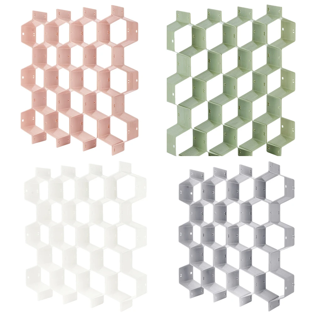 

Honeycomb Drawer Divider Partition Storage Organizer Underwear Socks Clapboard DIY Grid Plastic Drawer Separator