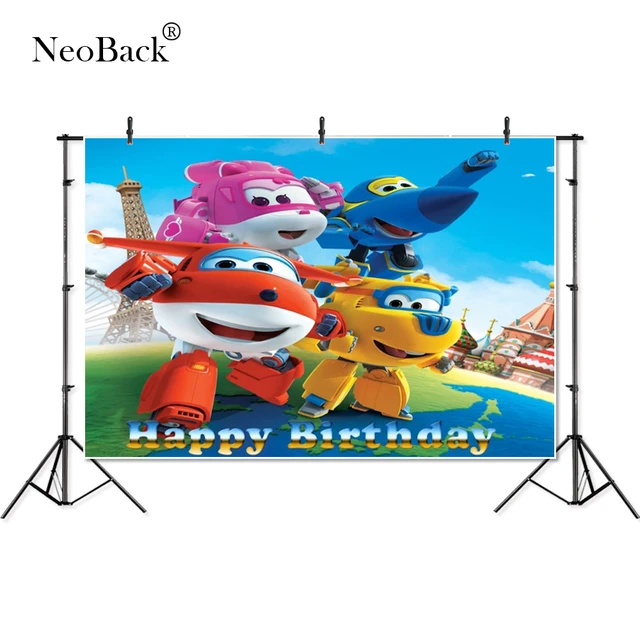 Thin Vinyl Happy Birthday Super Wings baby children kids Photography Backgrounds professional indoor studio Photo Backdrops