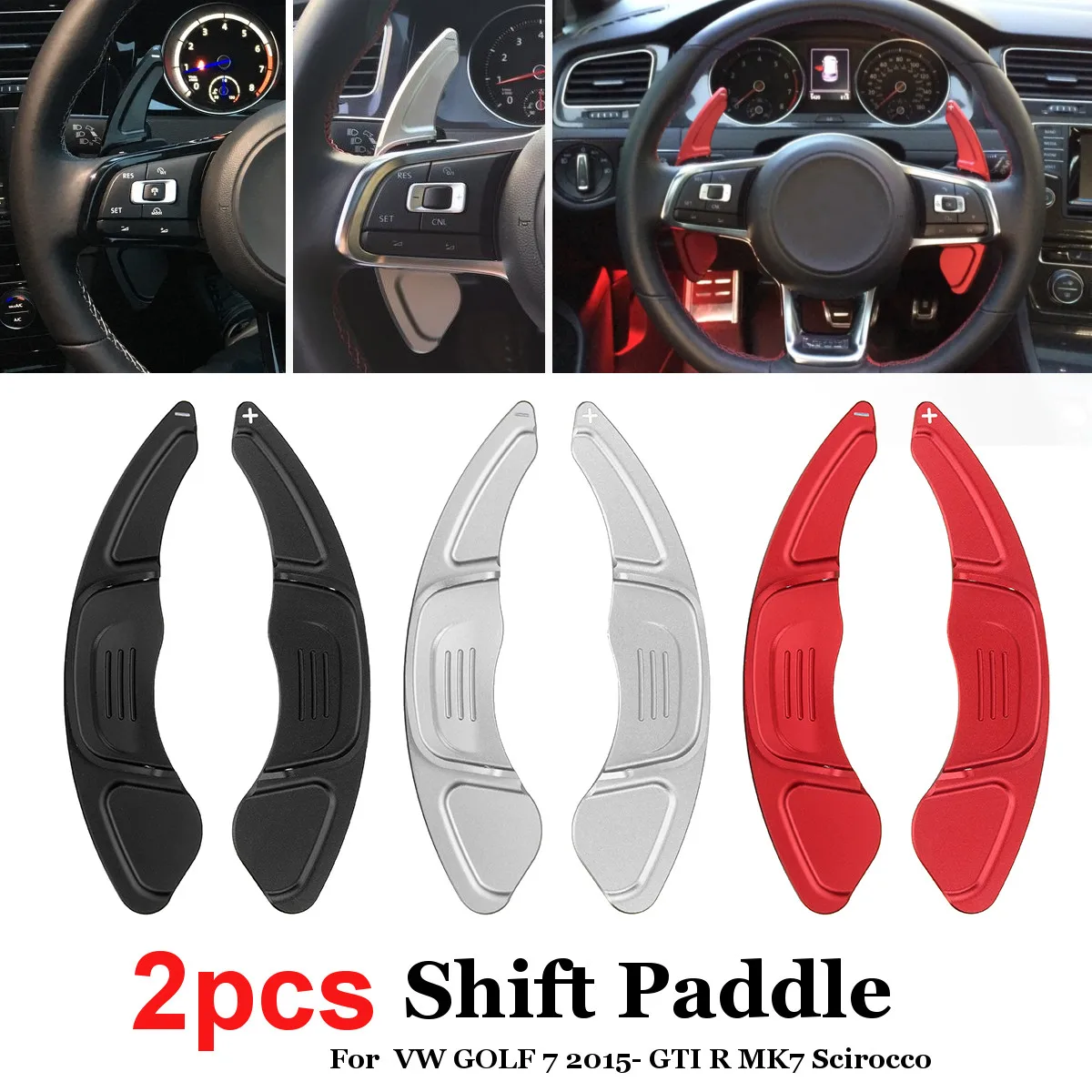 2pcs Car Aluminum Steering Wheel Shift Paddles Steering Paddle For VW