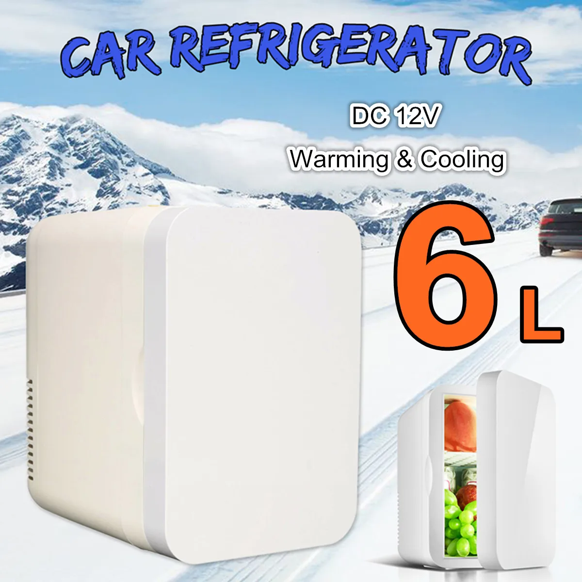 

Portable 6L Car Use Refrigerators Ultra Quiet Low Noise Car Mini Refrigerators Freezer Cooling Heating Box Fridge 12V Singledoor