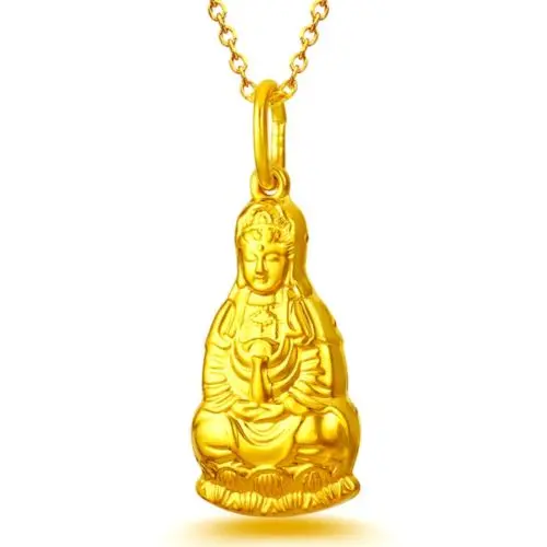 

Authentic 24k Yellow Gold Pendant 3D Lucky Bless Kwan-yin Fashion Pendant 2-2.5g