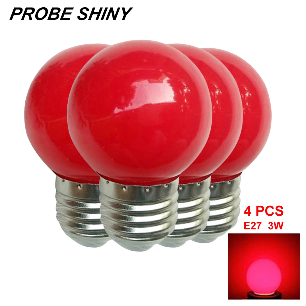 4 шт E27 лампада Светодиодный Светильник Красочные Bombillas 3 W AC85-265V светодиодный свет Lamparas светодиодный лампы Красочный лампочки Фонарик