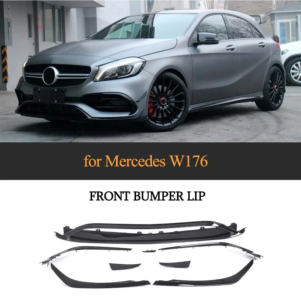 Для Mercedes Benz W176 A200 A250 A45 AMG 5 дверей хэтчбека 2016 2017 2018 сейчас ABS передний бампер губы