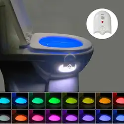 16 цветов светодио дный светодиодный Туалет ночник PIR датчик движения USB Туалет чаша лампы