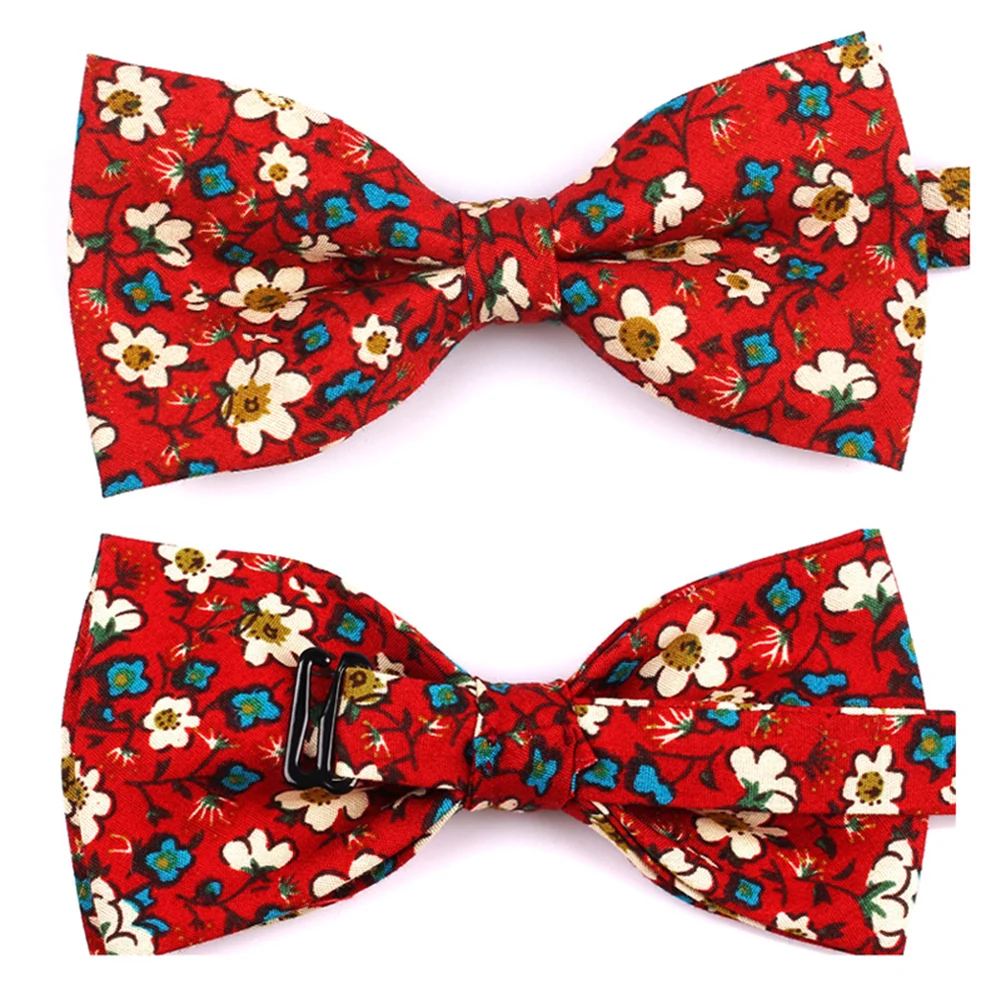 Модные новые цветочные галстуки-бабочки, хлопковые галстуки-бабочки с принтом для мужчин, свадебные вечерние деловые костюмы, красочные галстуки-бабочки