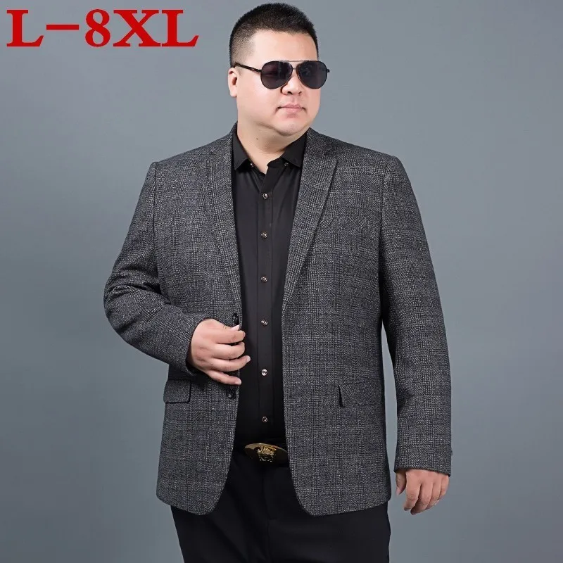 Новинка весенние мужские костюмные куртки больших размеров 8XL 7XL 6XL 5XL модные