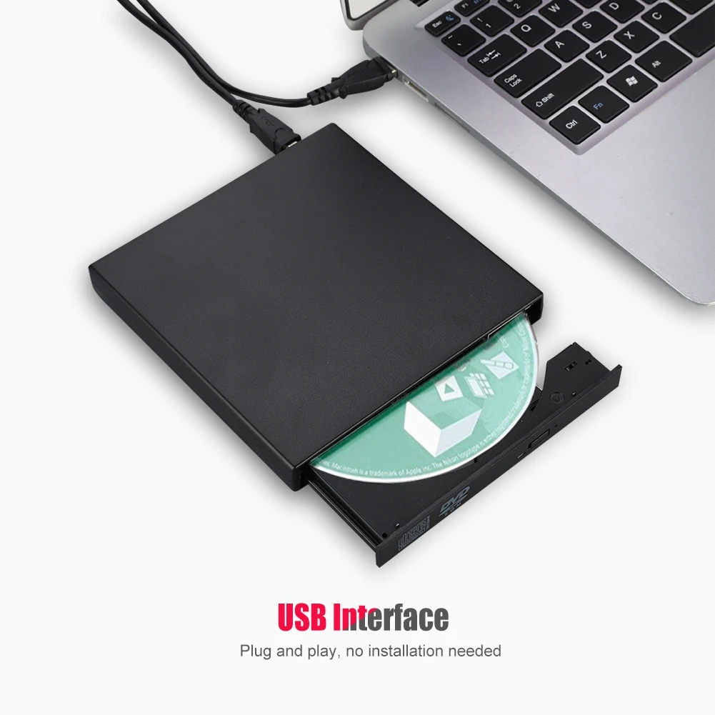 

Combo DVD Optical Drive Support CD Burning Slim External CD Burner Writer for Win/Mac PC Laptop
