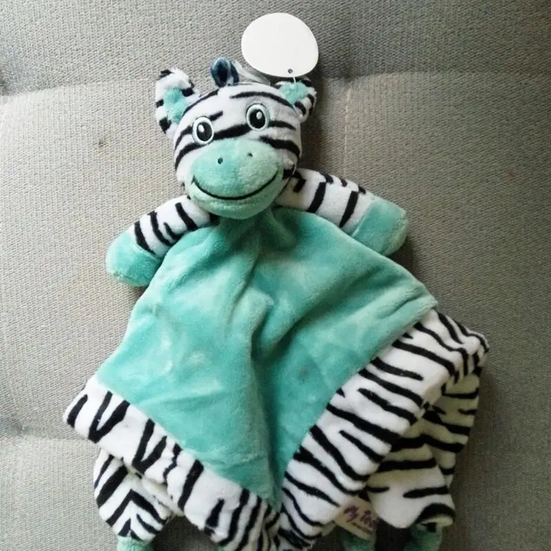 Мягкая плюшевая игрушка-пустышка в виде зебры для новорожденных, одеяло для безопасности, комфортное полотенце, кукла для детей, обучающая мягкая игрушка в подарок