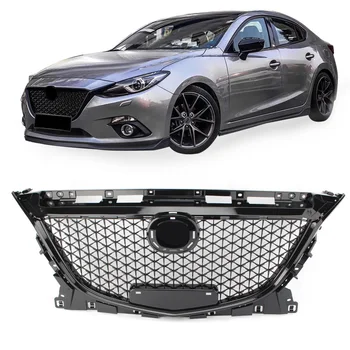 

Car Front Upper Grille Honeycomb Grill Guard Protector For Mazda 3 Axela 2014 2015 2016 Black ABS