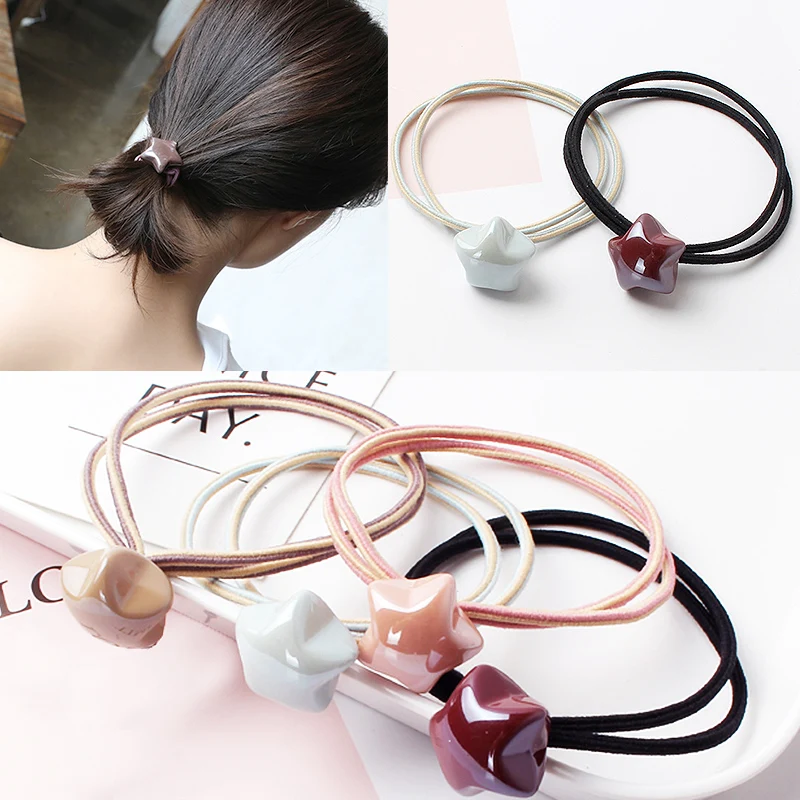 

Cute Sparking Headwear Girls Tie Gum Ropes Star Hair Bands Elastic Headdress Hair Accessories Mini