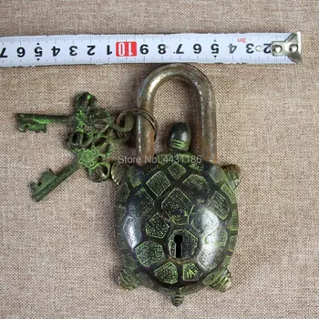 

Vintage Pure Copper lock Tortoise Design Padlock Old Metal Crafts Home Decorate Collection
