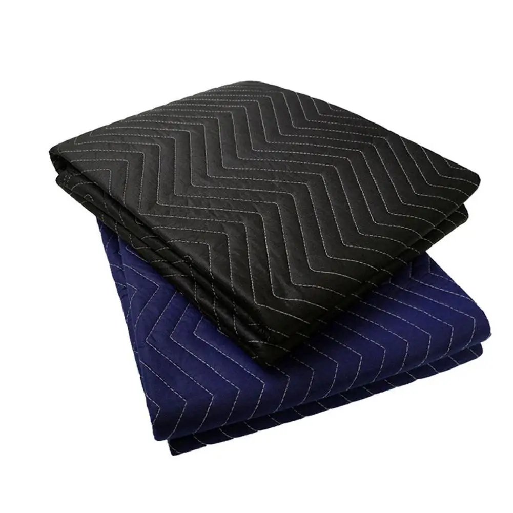 

Non-woven Moving Packing Blankets Wear-resisting Dust Cover Furniture Protection Pads Blue and Black Package Cover