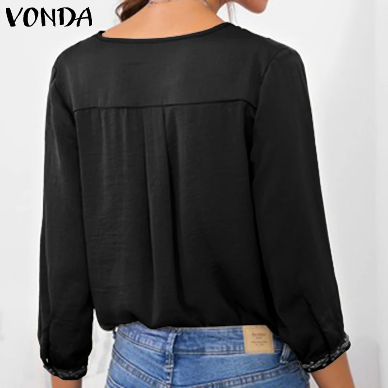 VONDA الشاطئ بلوزة النساء الأزهار طباعة أعلى الصيف الربيع 2019 مثير V الرقبة قميص الإناث عارضة خمر قمم زائد حجم blusas S-5XL