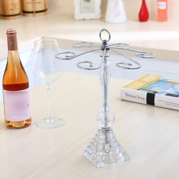 

1pc Upside Down Goblet Hanging Rack Display Shelf Crystal Base Glass Holder Frame Hanging Rack for Hotel Kitchen