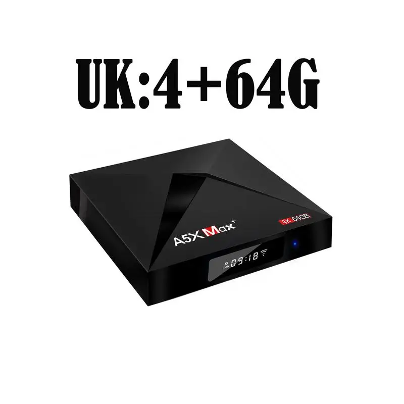 A5X Max+ Android 8.1 RK3328 Quad-Core Cortex-A53 4K HD Set Top Box USB3.0 4G+32G/4G+64G Network Player Smart TV Box