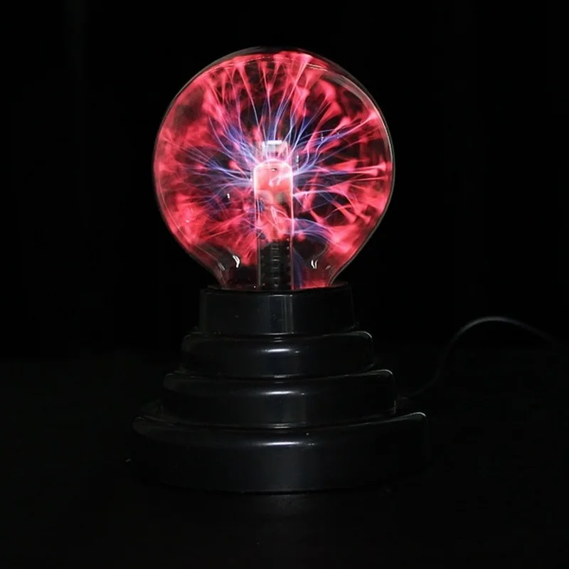 Лидер продаж 8*8*13 см Usb Магия черная основа Стекло Plasma Ball Сфера молния вечерние свет лампы с Usb кабель